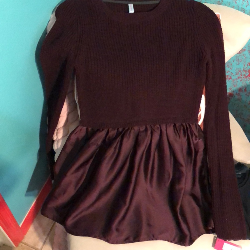 Burgundy sweater dress